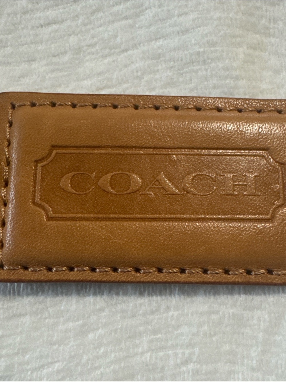 COACH Tan Leather 2.5” Hang Tag for Coach bag